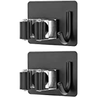 ChuJun 2 Piezas Soporte para Escobas-Acero inoxidable Colgador Escoba y Fregona-Fregonas con Ganchos pared sin taladrar…